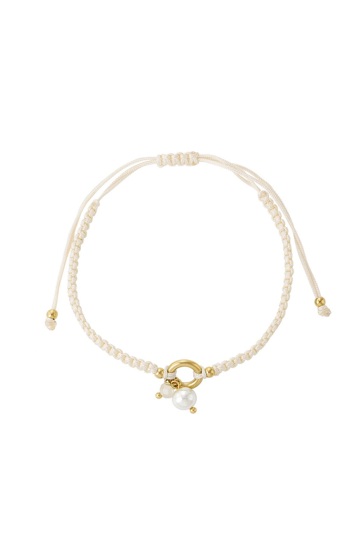 Gevlochten armband met parel